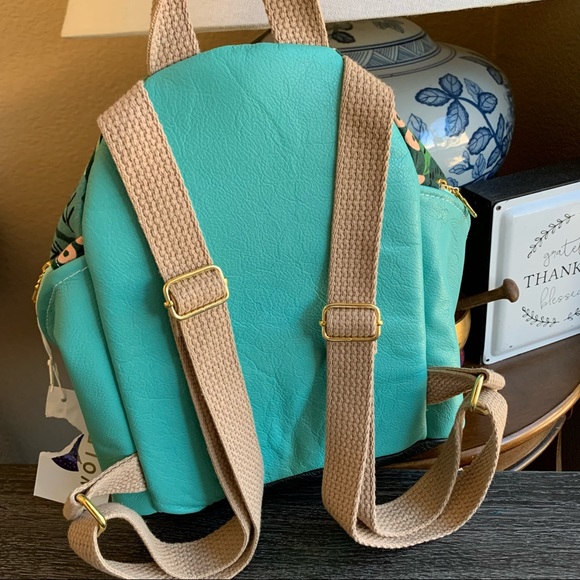 TwoLeos Design Jungle Print Canvas Backpack - Picture 4 of 8